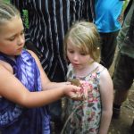 Children with a Pygmy Chameleon
